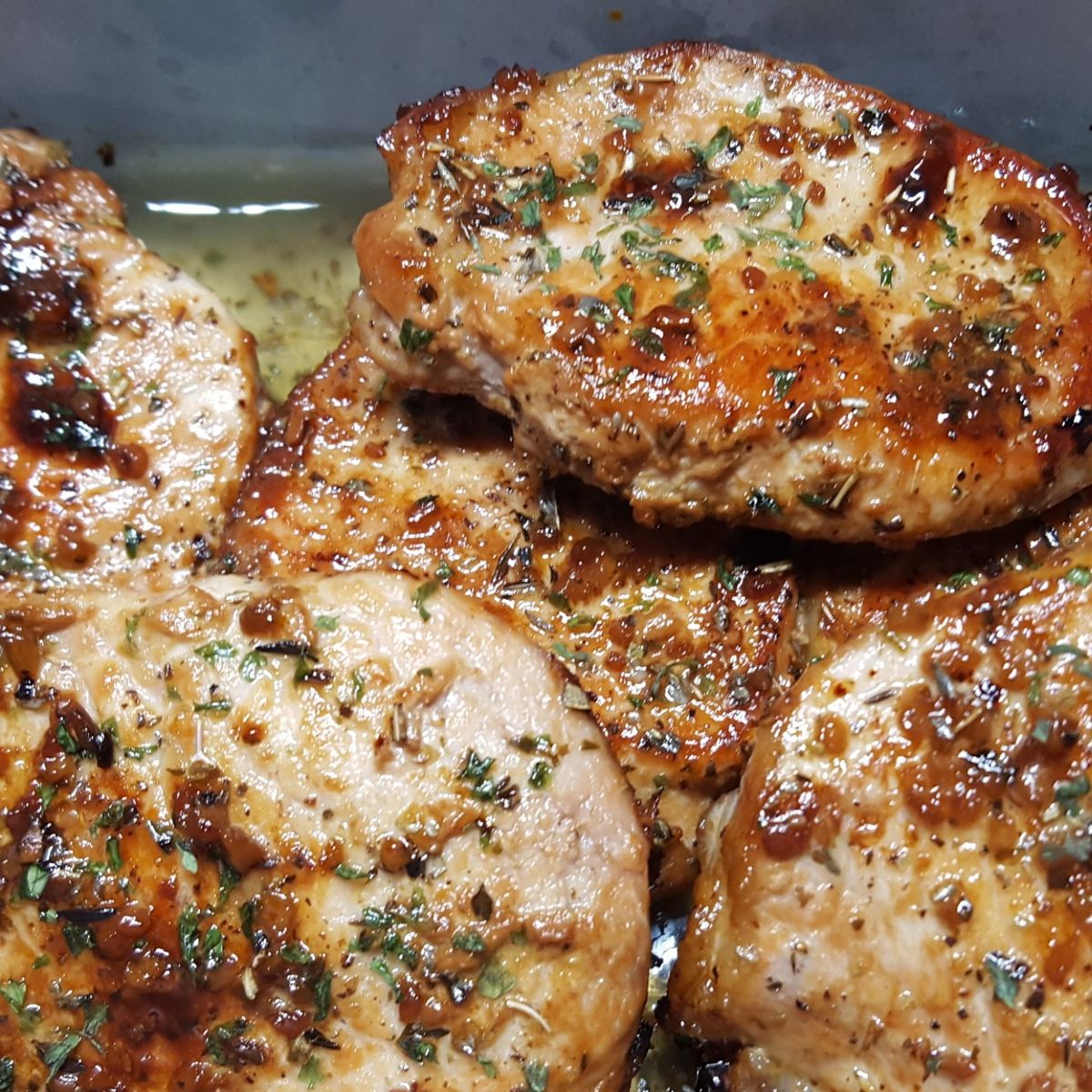 Skillet-Roasted Pork Chops with Authentic Herb Butter