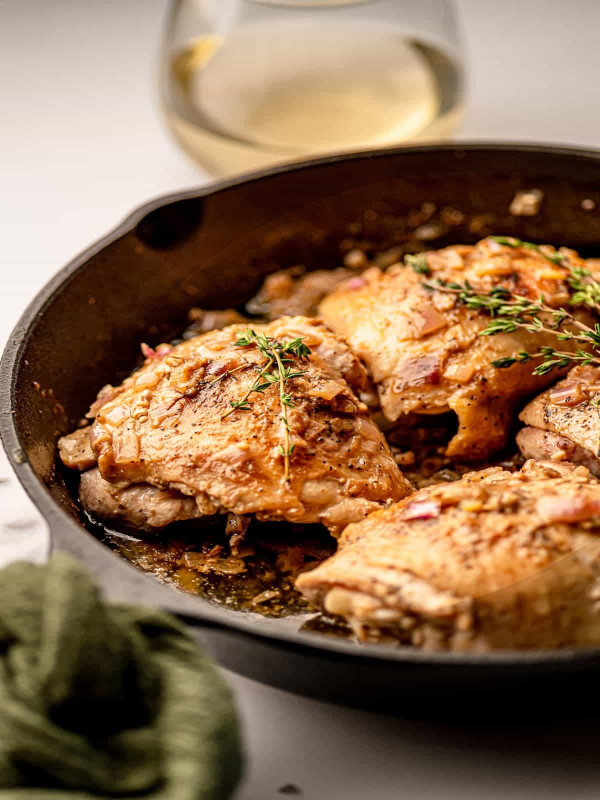 Pan-Seared Chicken Thighs with Mustard and Rosemary