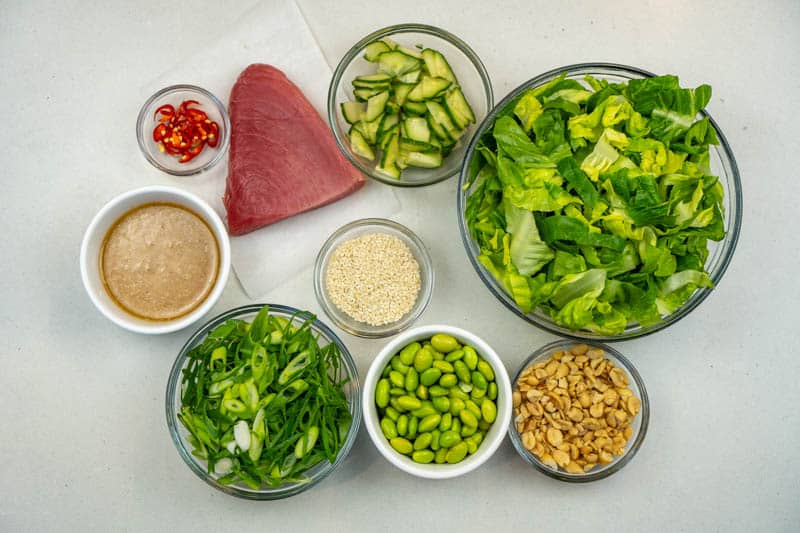 Seared Tuna Salad with Ginger-Sesame Dressing