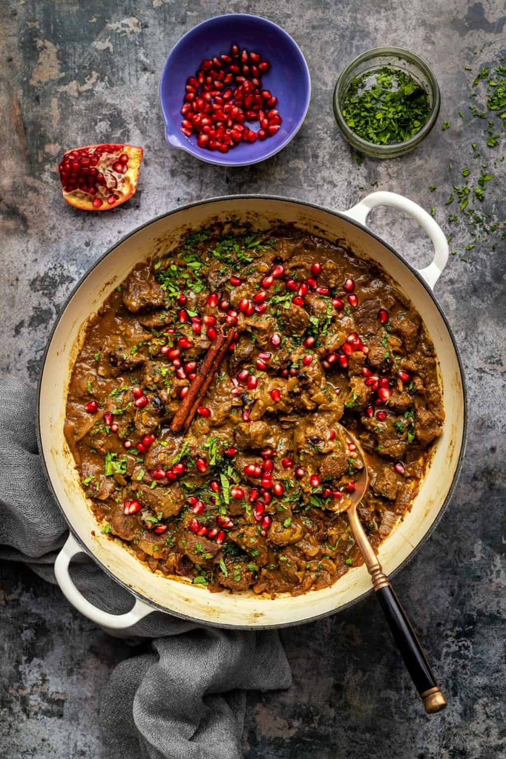 Slow-Simmered Lamb Stew with Pomegranate Molasses and Aleppo Pepper