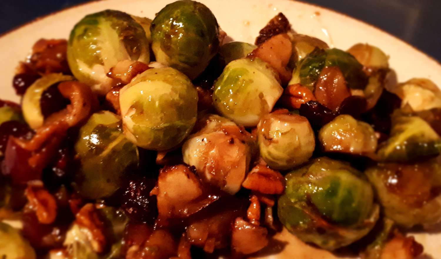 Maple-Glazed Roasted Brussels Sprouts with Cranberries