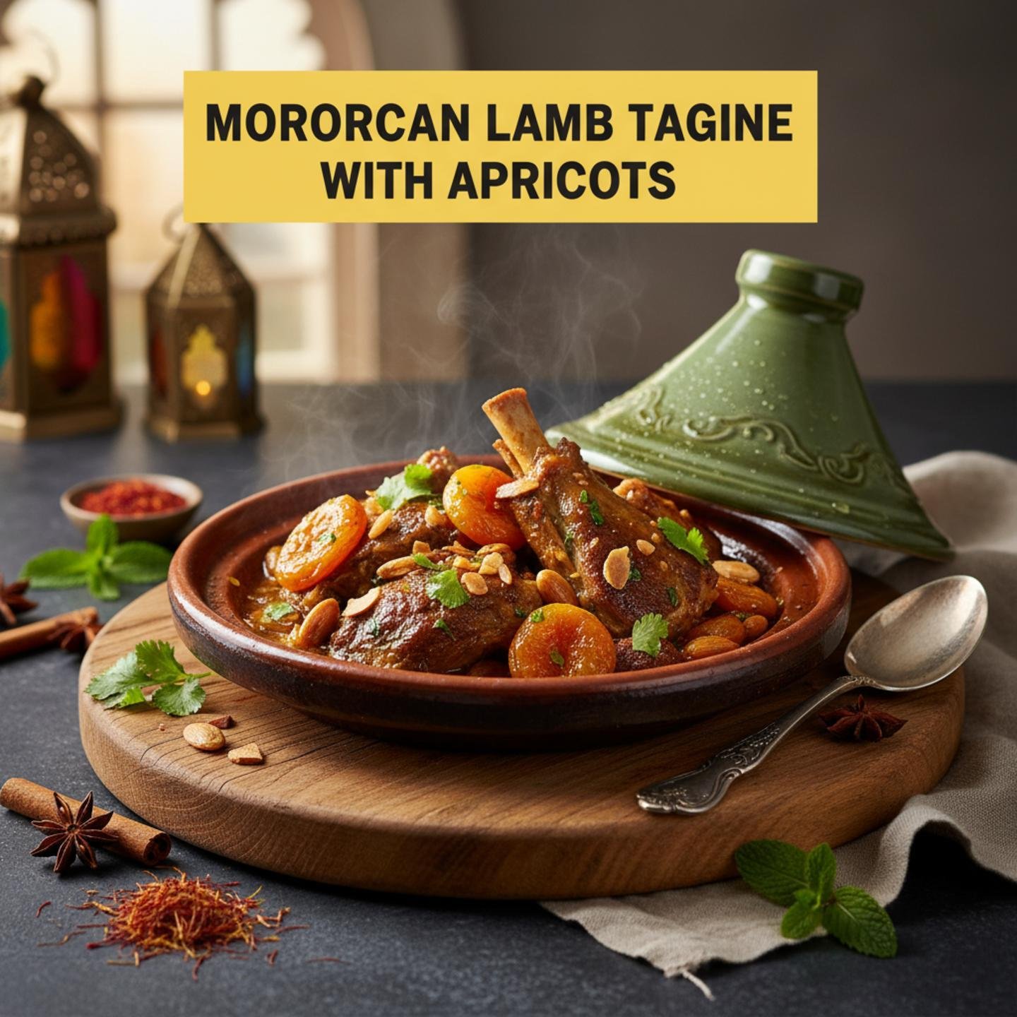 Slow-Simmered Lamb Tagine with Apricots and Cinnamon