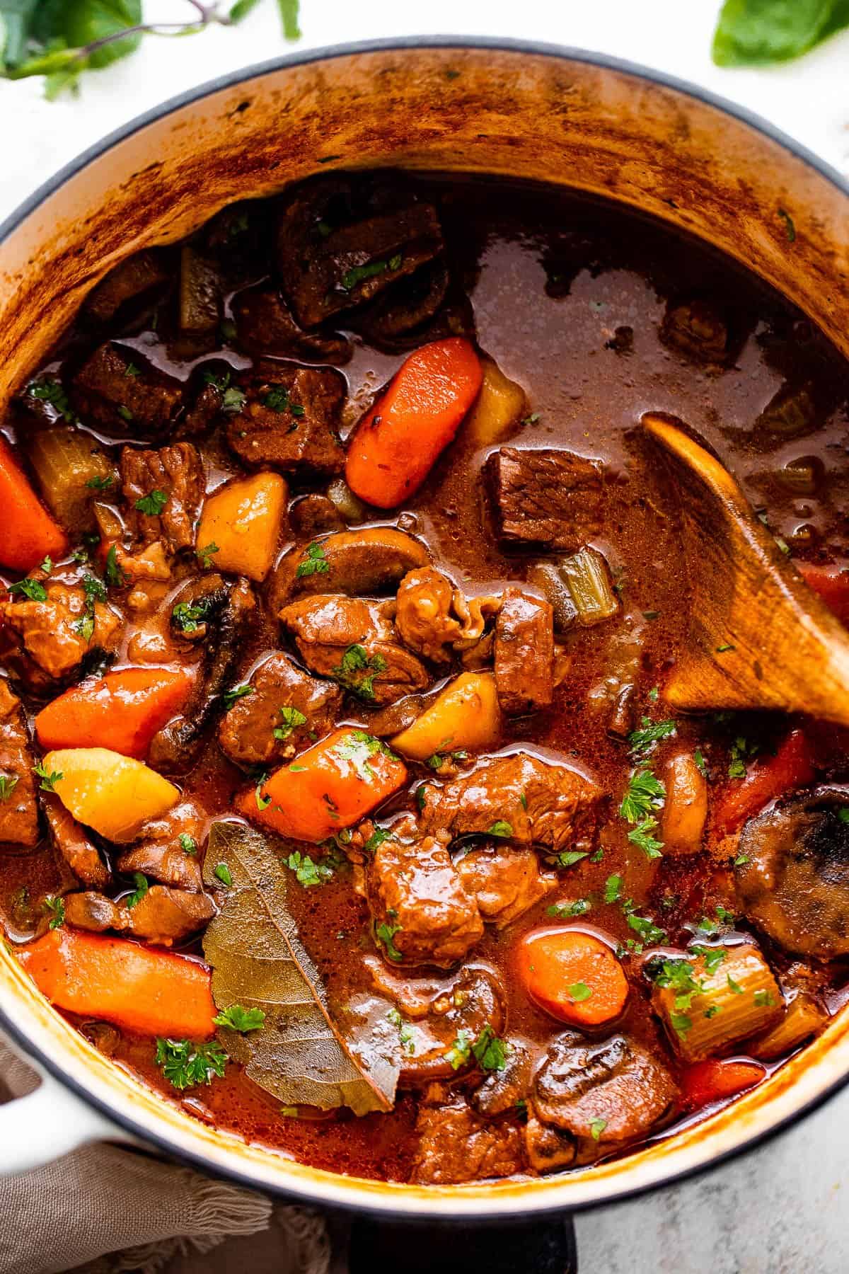 Rustic Beef and Guinness One-Pot Stew with Mushrooms