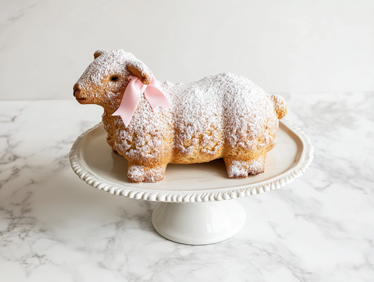 Orange Pound Cake Lamb Mold for Holiday Dessert