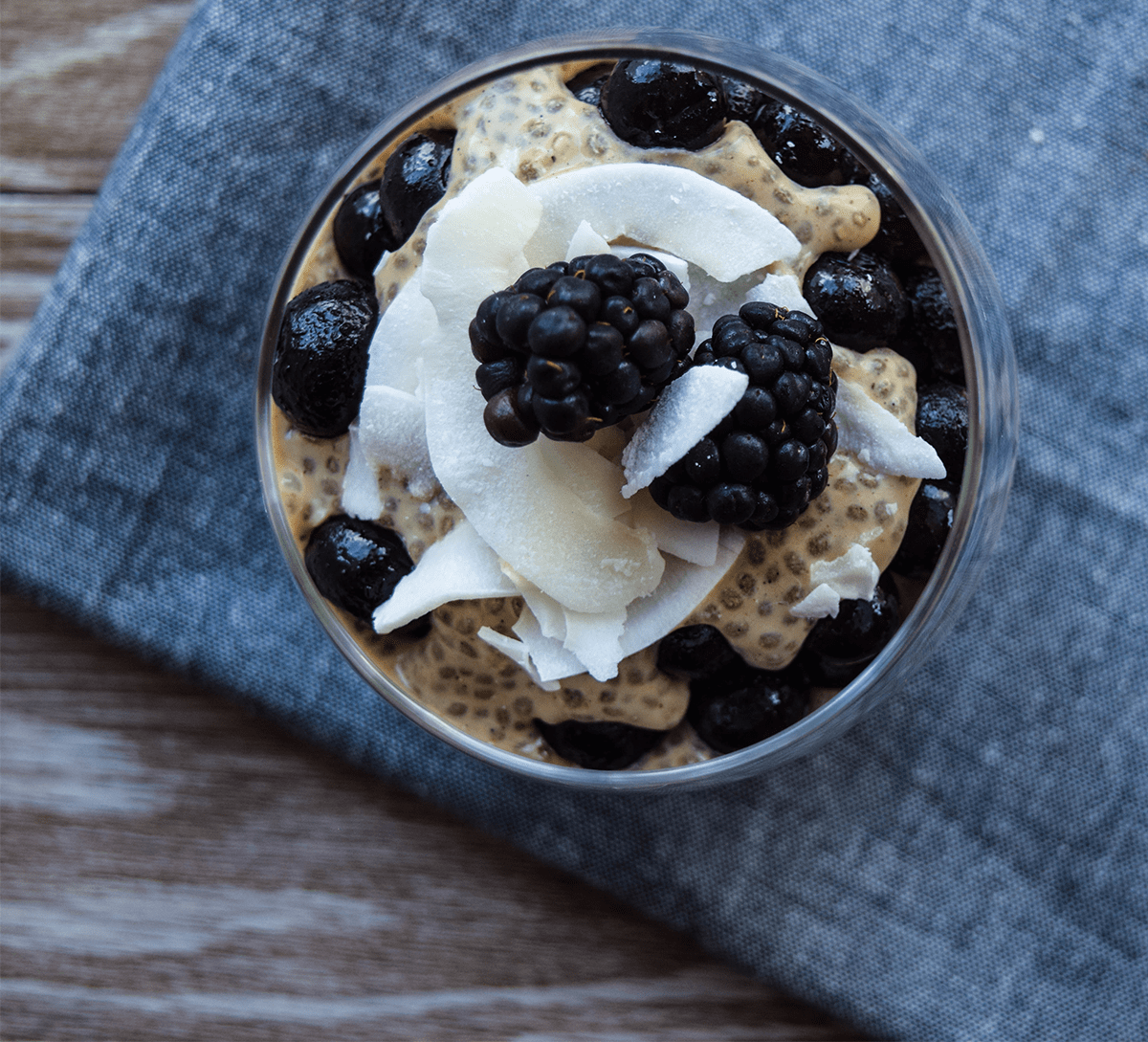 No-Bake Berry and Coconut Chia Pudding Parfait