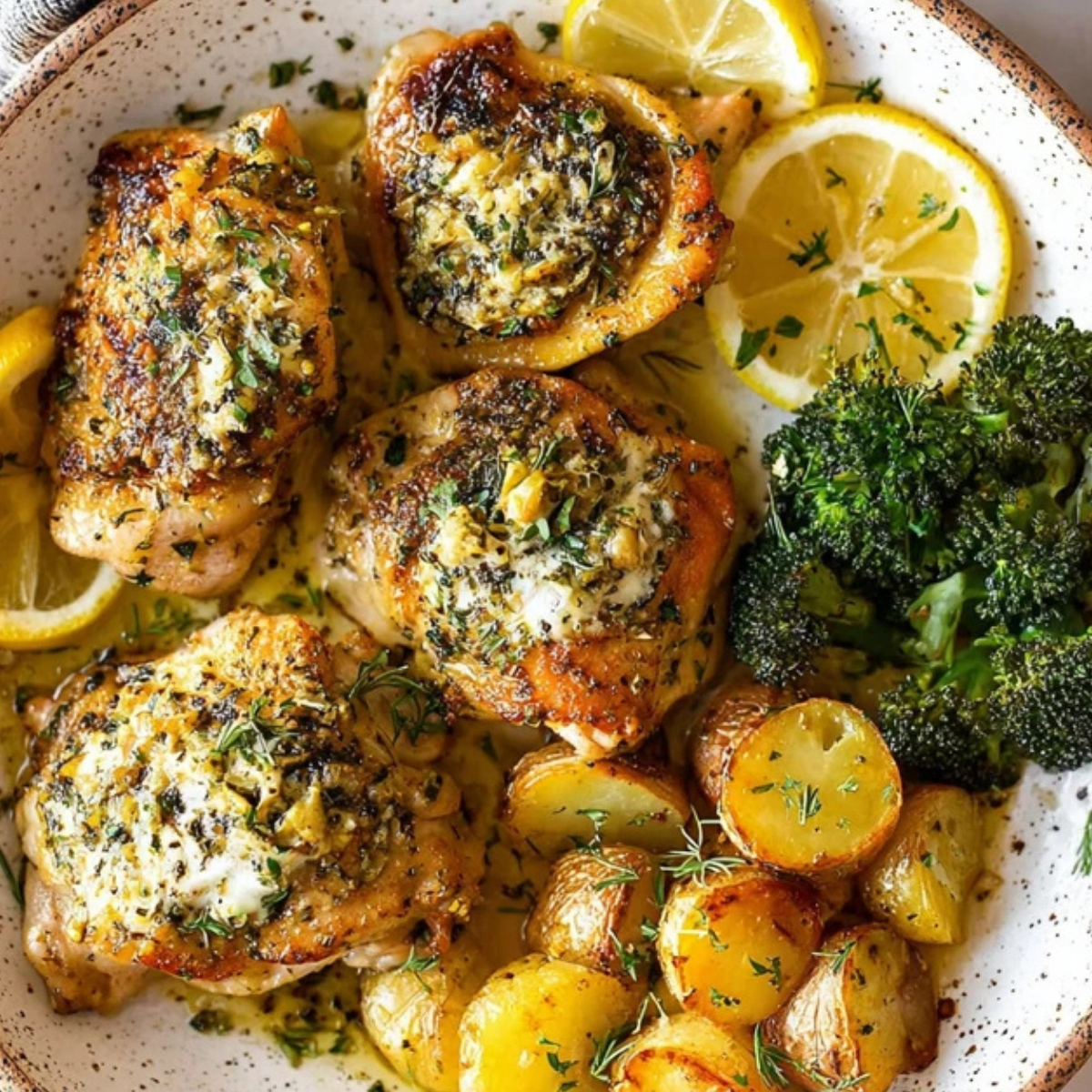 Low Flame Seared Chicken Thighs with Garlic and Lemon