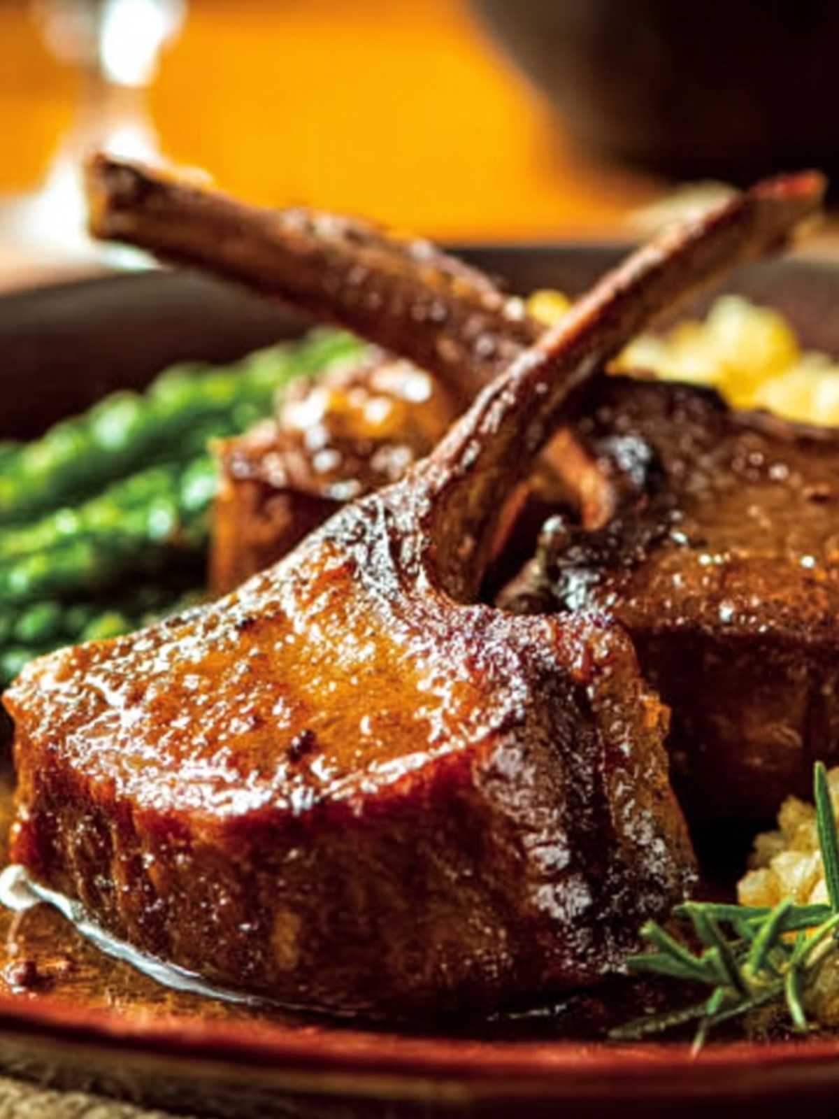 Herb-Crusted Lamb Chops with Honey Glaze