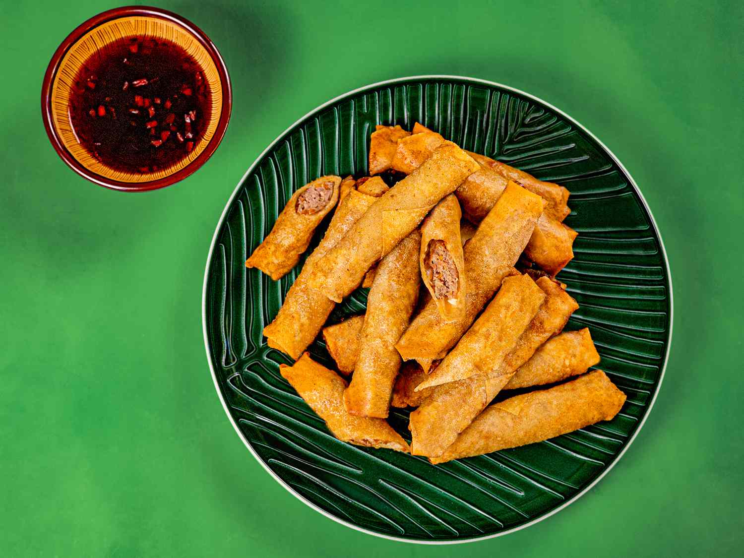 Pan-Fried Lumpiang Shanghai with Sweet Chili Dipping Sauce