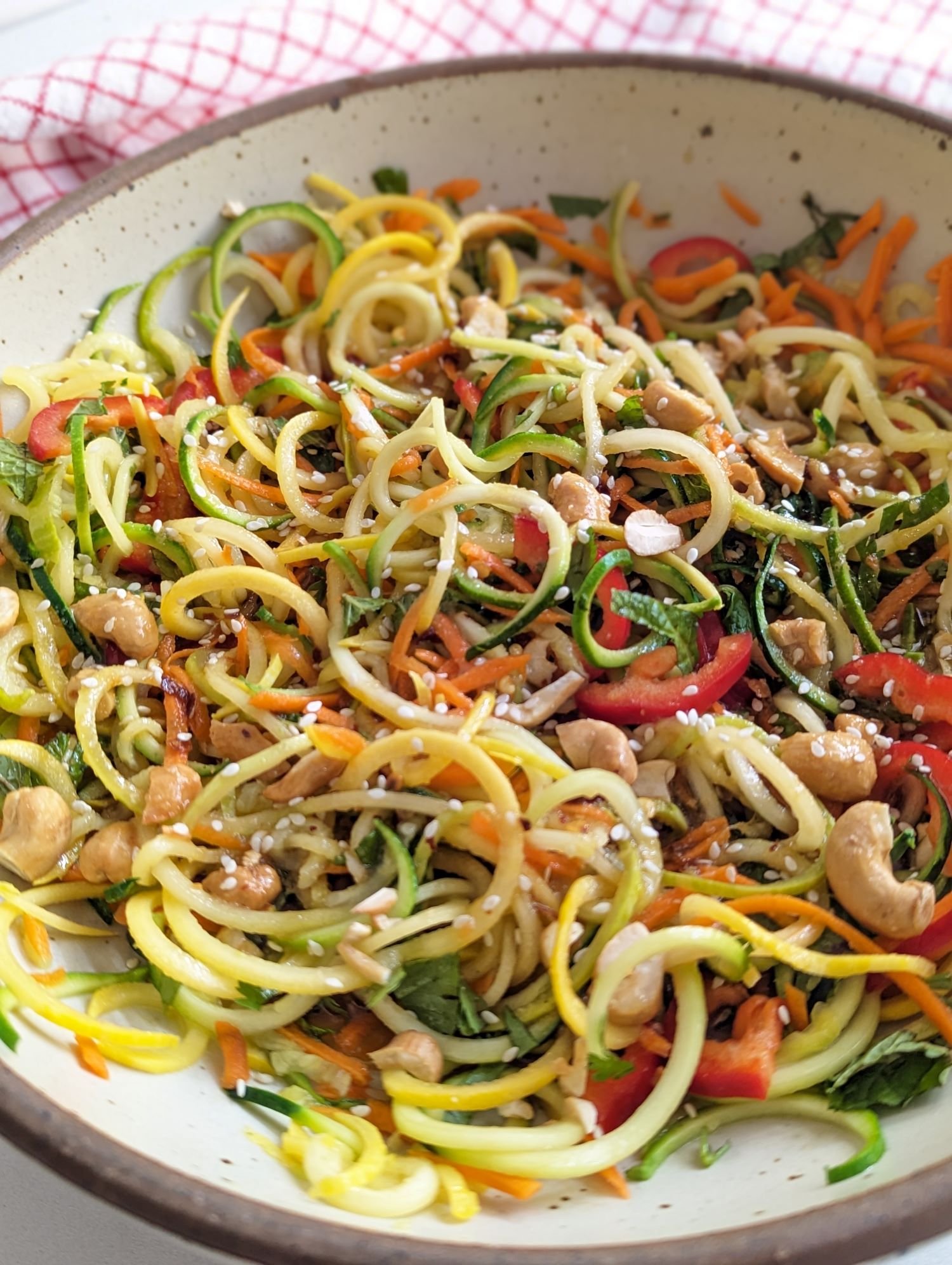 Cold Zoodle Salad with Sesame-Ginger Dressing