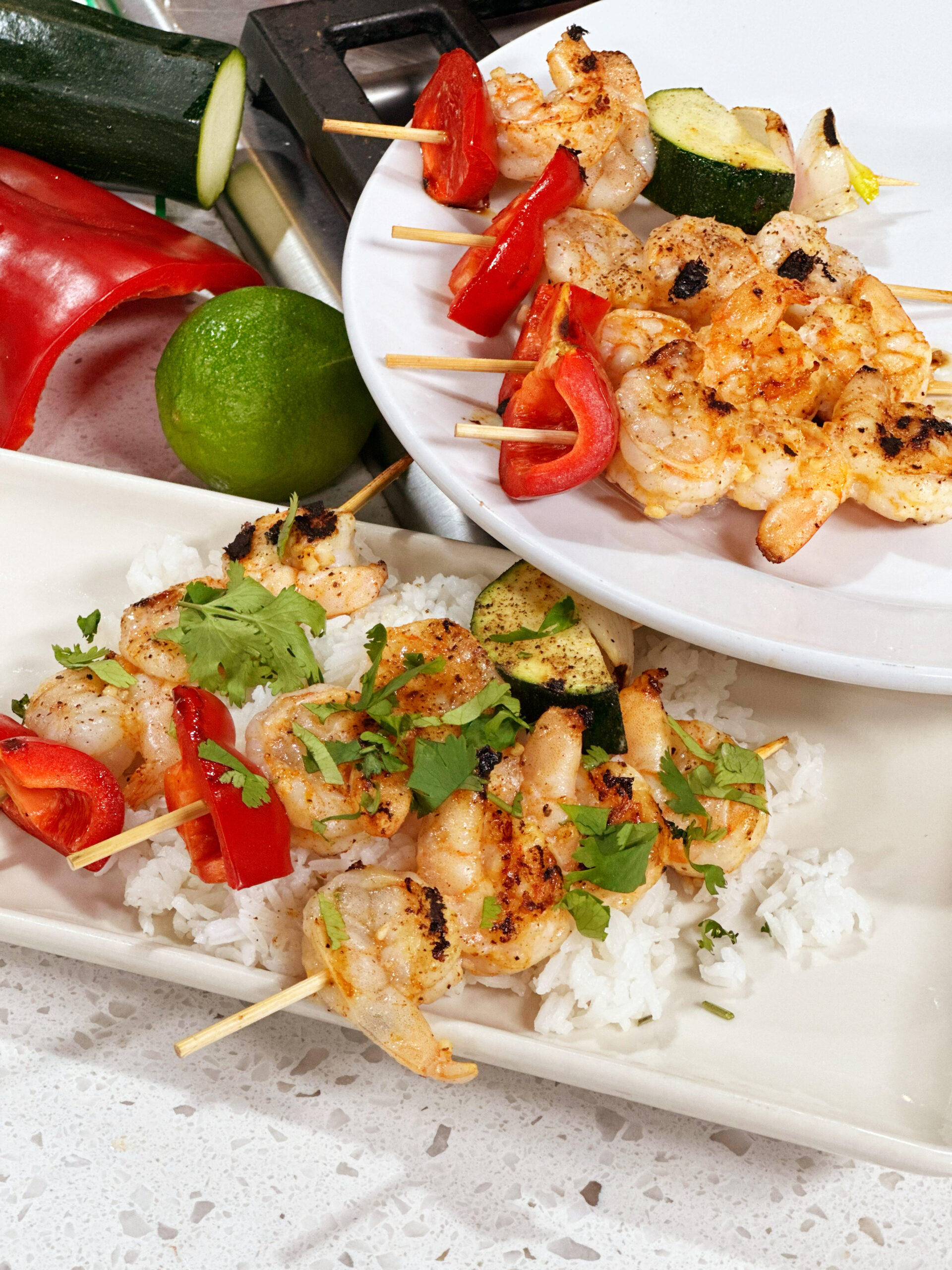 Honey-Lime Grilled Shrimp Skewers with Cilantro