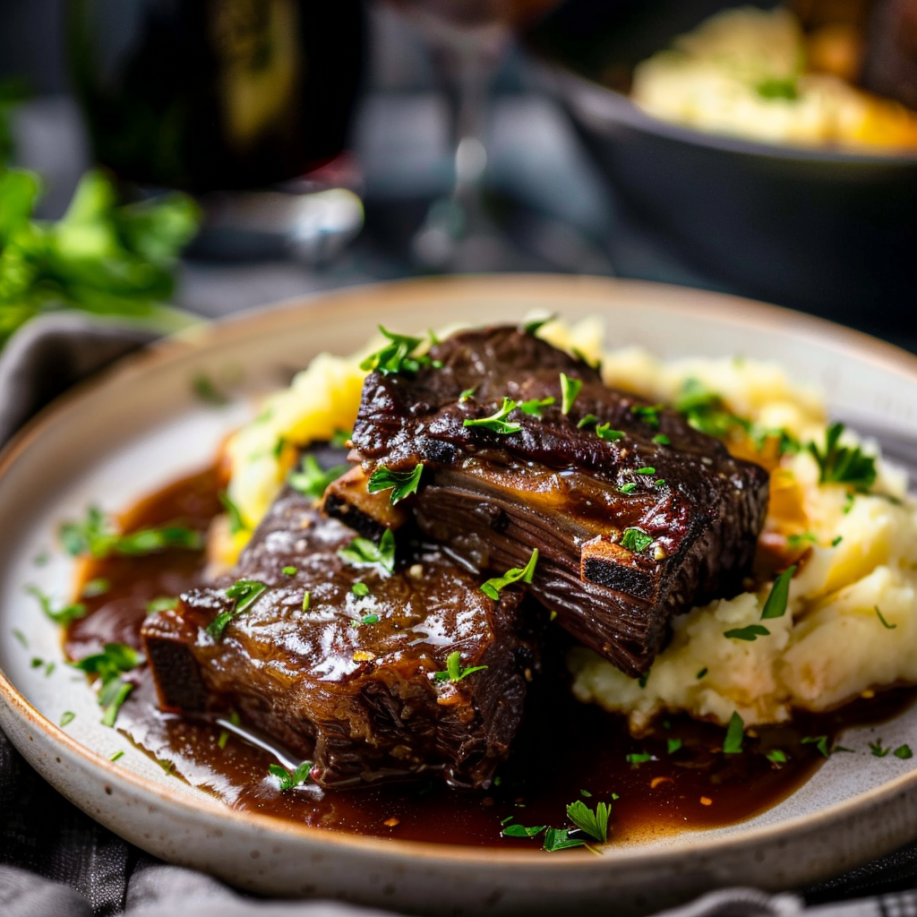 Low-Temperature Braised Beef Short Ribs in Red Wine Sauce