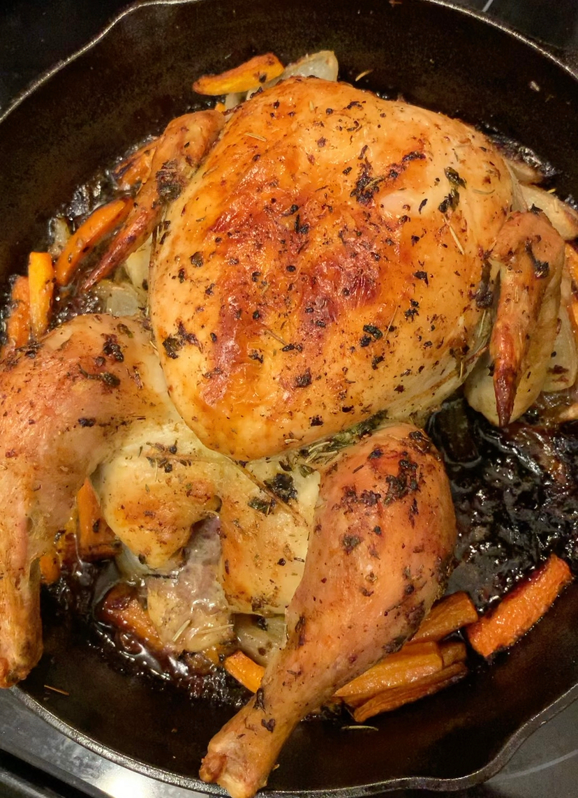 Low-Temperature Roasted Garlic and Herb Chicken