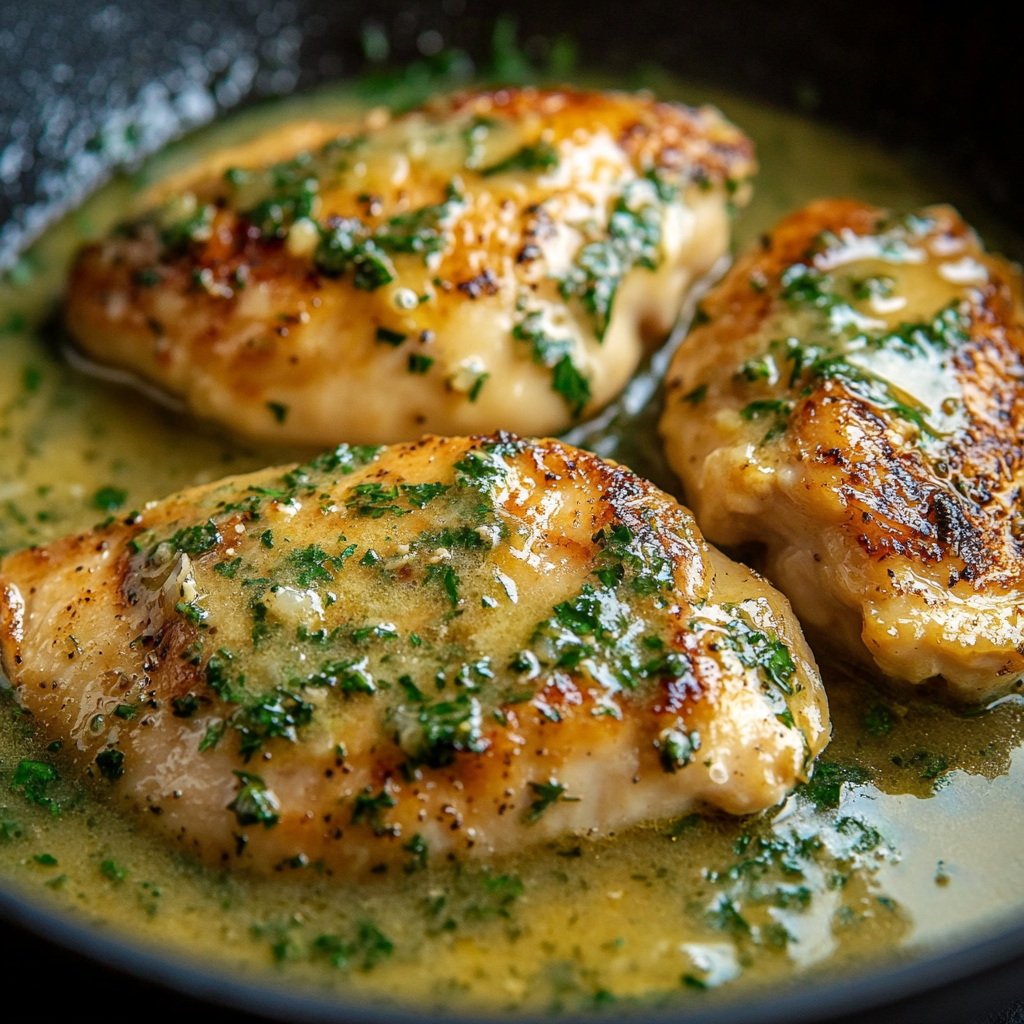 Pan-Seared Chicken with Garlic-Parsley Butter Sauce