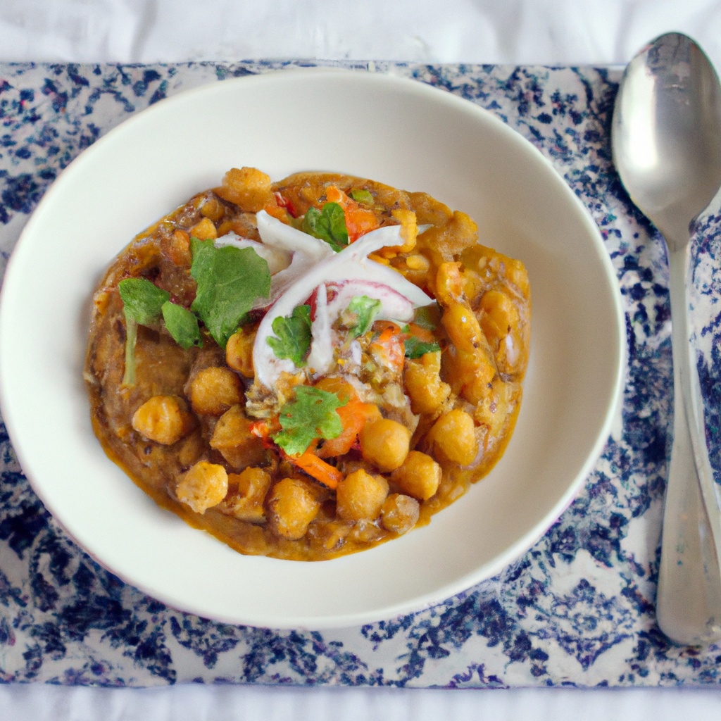 High-Stacked Vegetable and Chickpea Curry