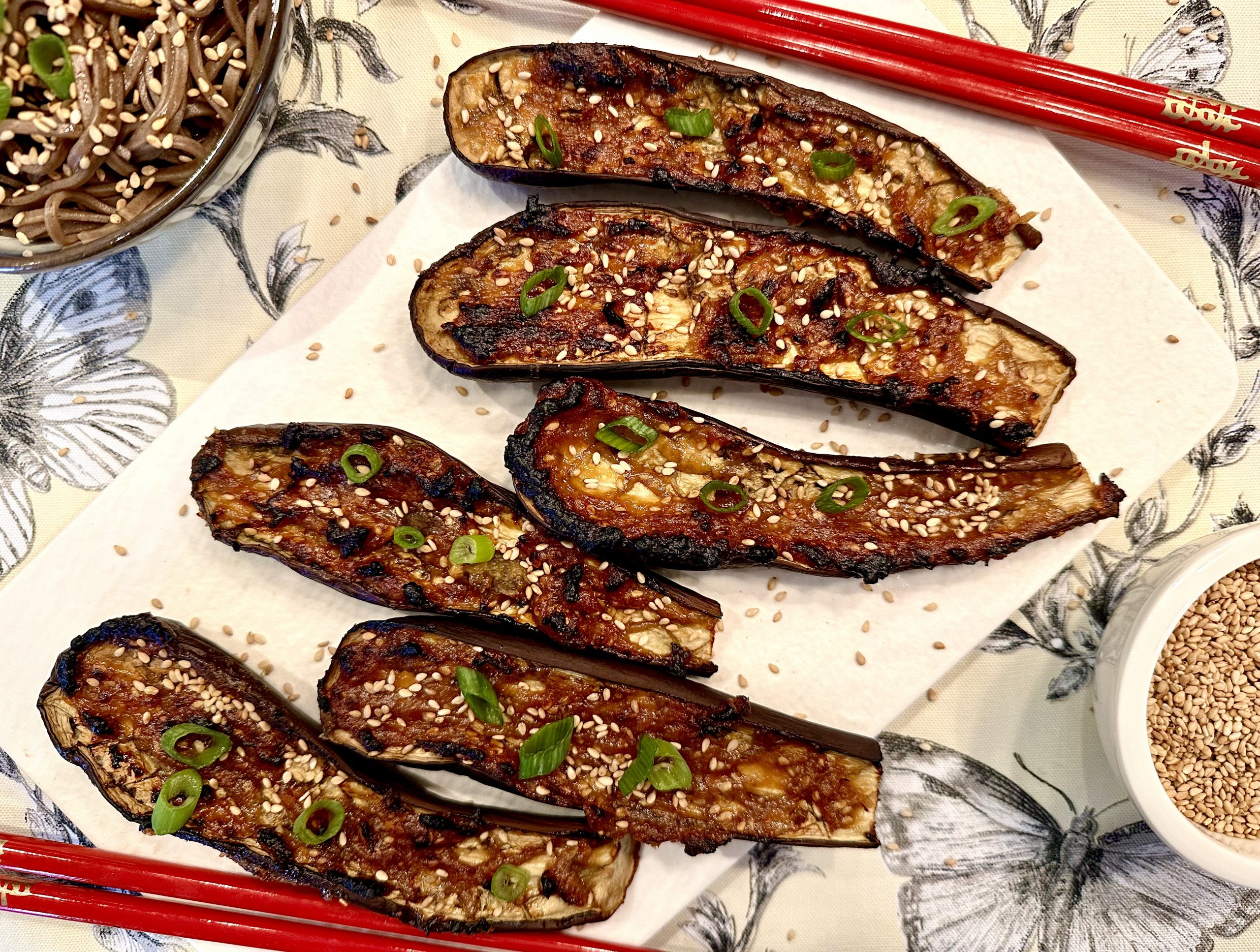 Japanese Miso-Glazed Eggplant with Scallions and Sesame