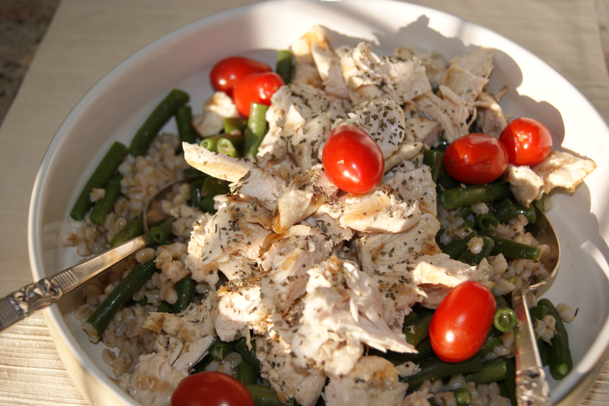 Pan-Seared Chicken with Toasted Barley and Herb Salad