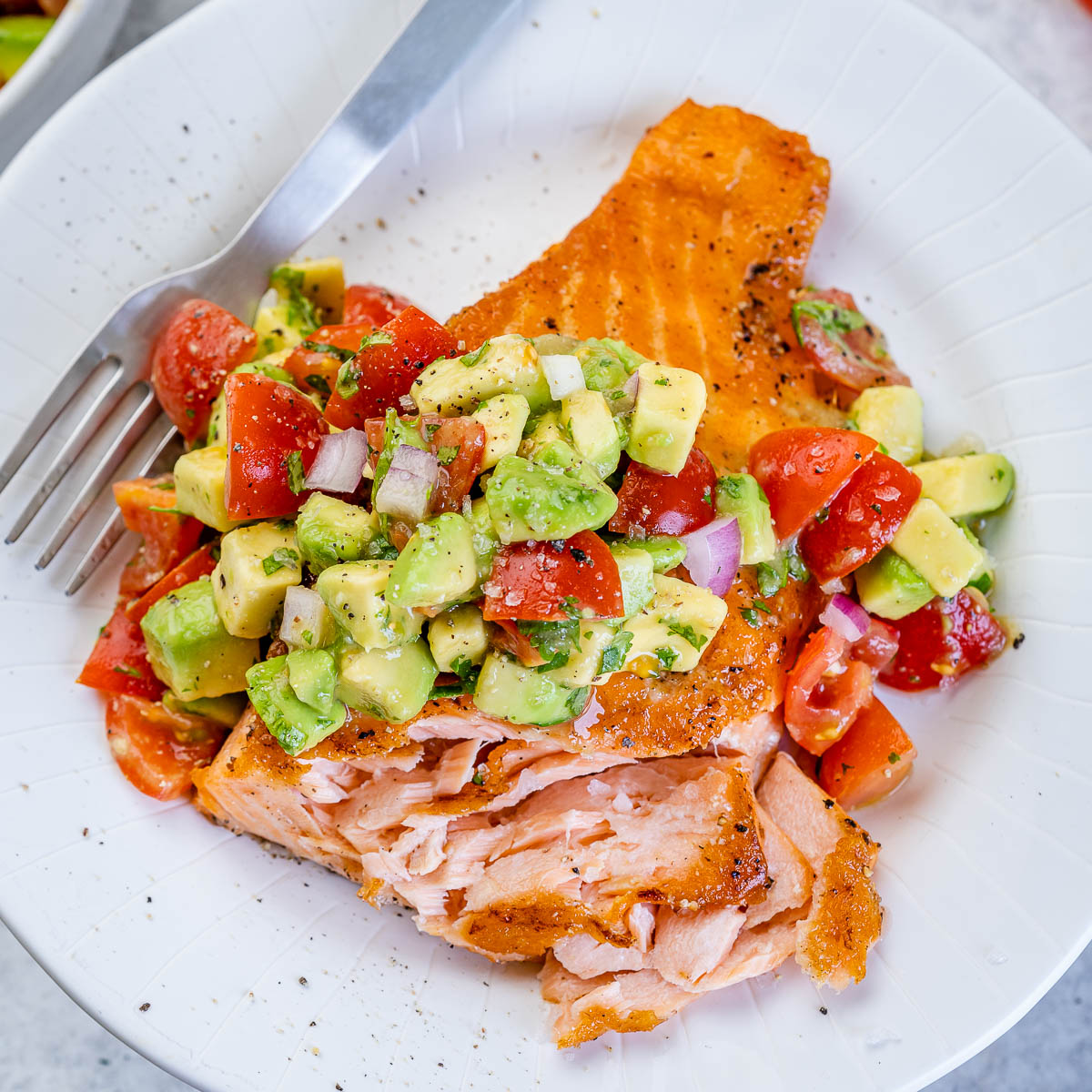 Grilled Citrus-Honey Glazed Salmon with Avocado Salsa