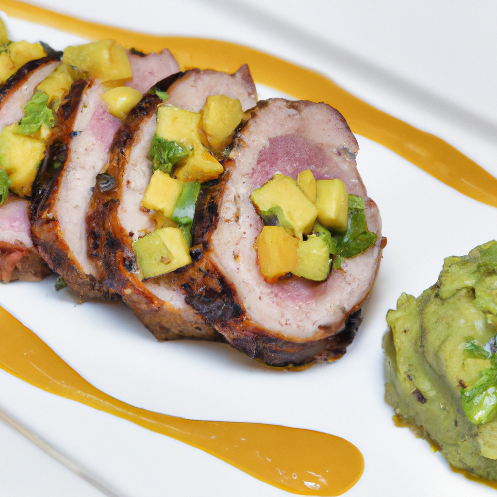 Spiced Rum-Glazed Pork Tenderloin with Caribbean Mango Chutney
