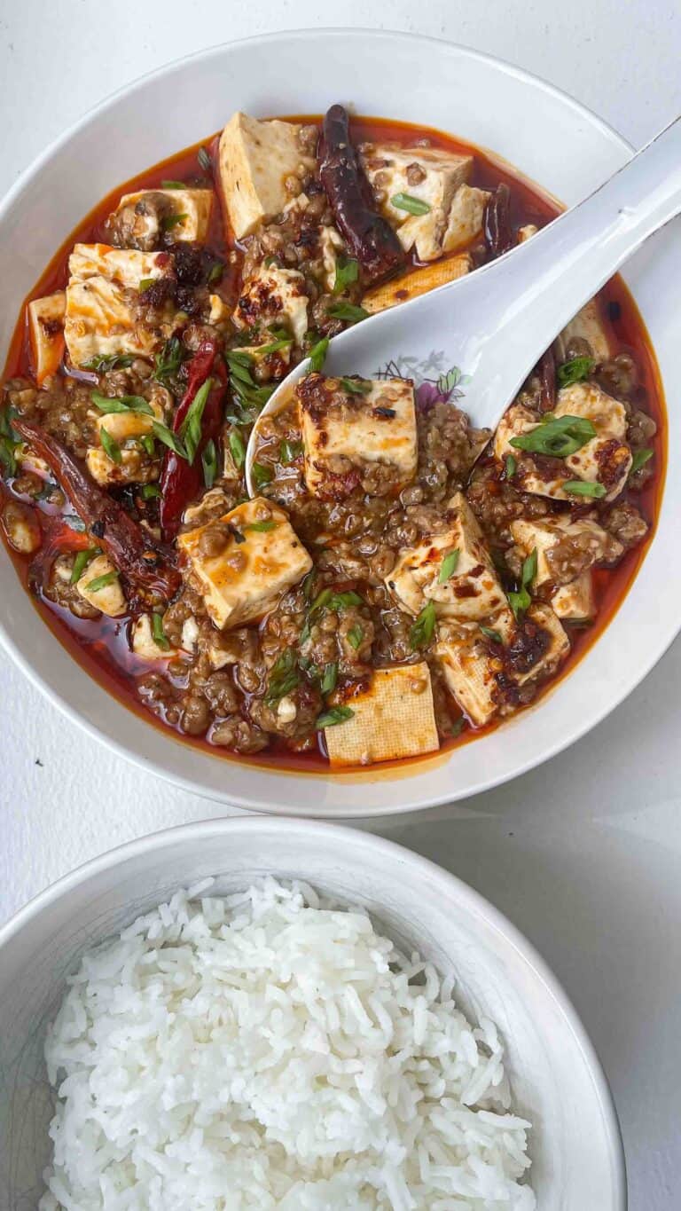 Vegetarian Mapo Tofu with Spicy Doubanjiang Sauce