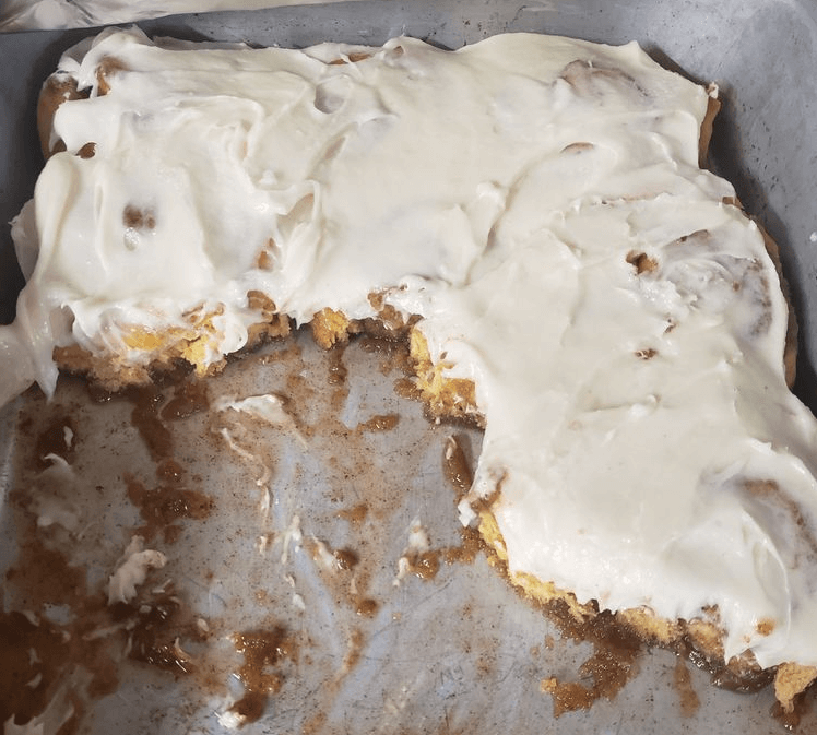 King Cake-Inspired Cinnamon Roll Bundles with Cream Cheese Glaze