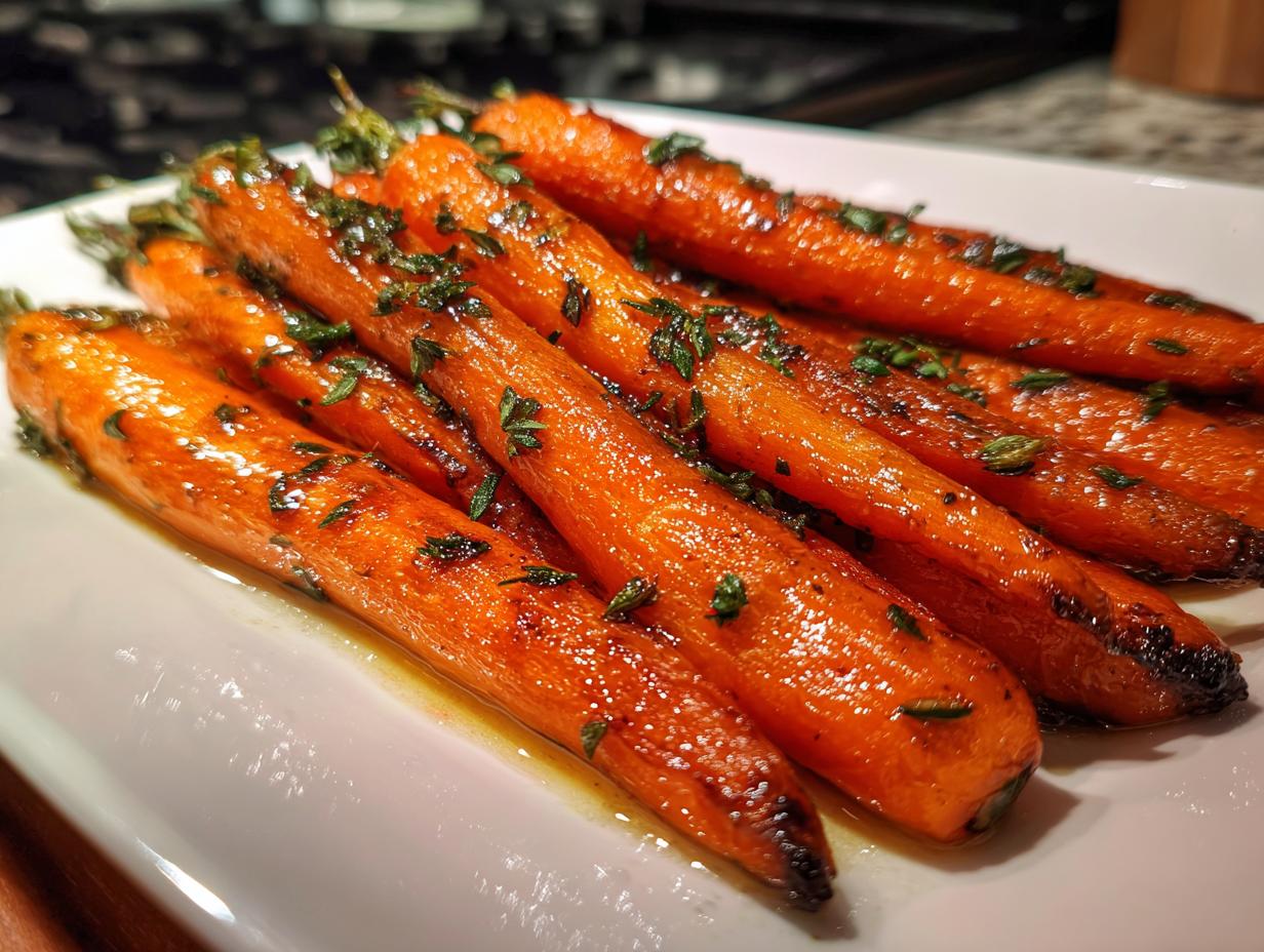 Sheet Pan Honey-Mustard Glazed Ham with Thyme and Roasted Carrots