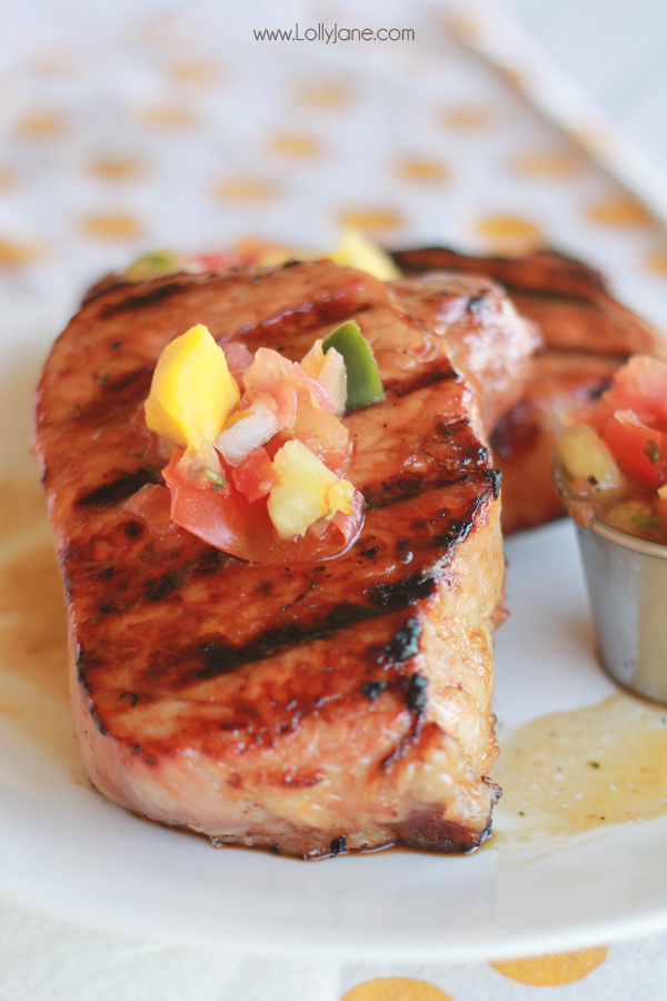 Grilled High-Heat Spiced Pork Chops with Charred Pineapple Salsa
