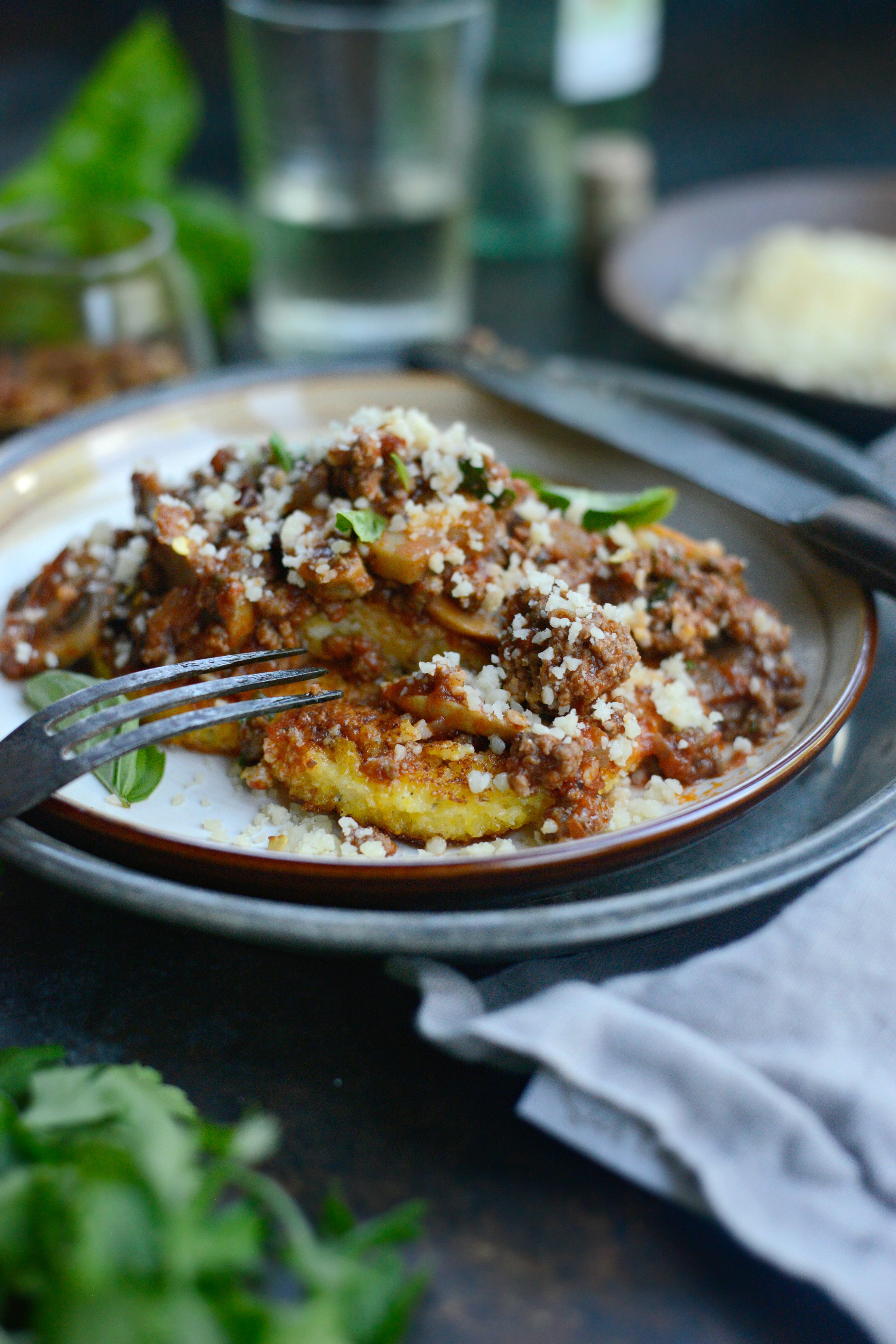 Low-Simmer Beef and Mushroom Ragu over Polenta