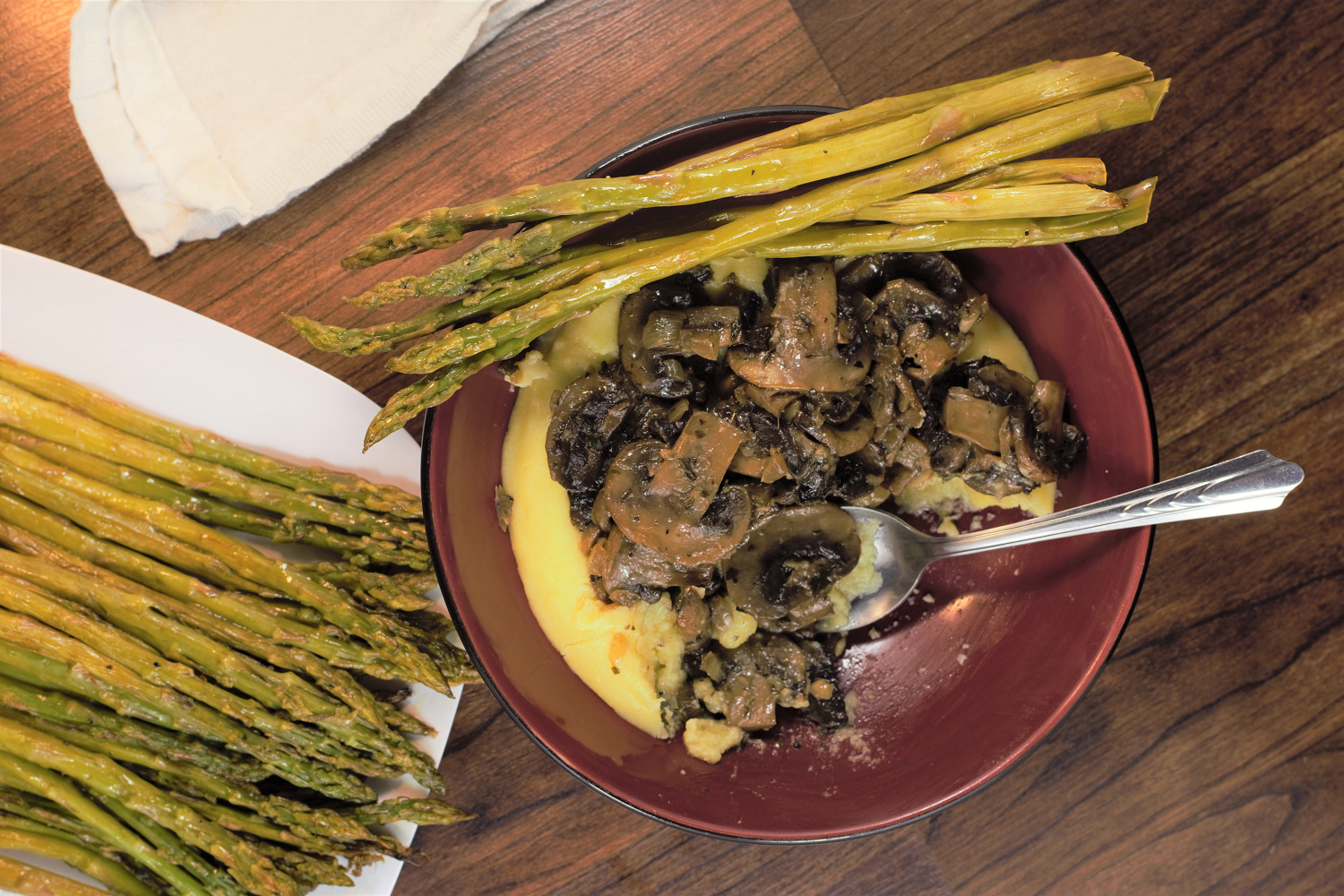 Italian Herb-Infused Polenta with Roasted Mushrooms and Parmesan