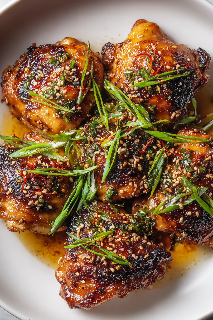 Pan-Seared Chicken Thighs with Miso-Sesame Glaze