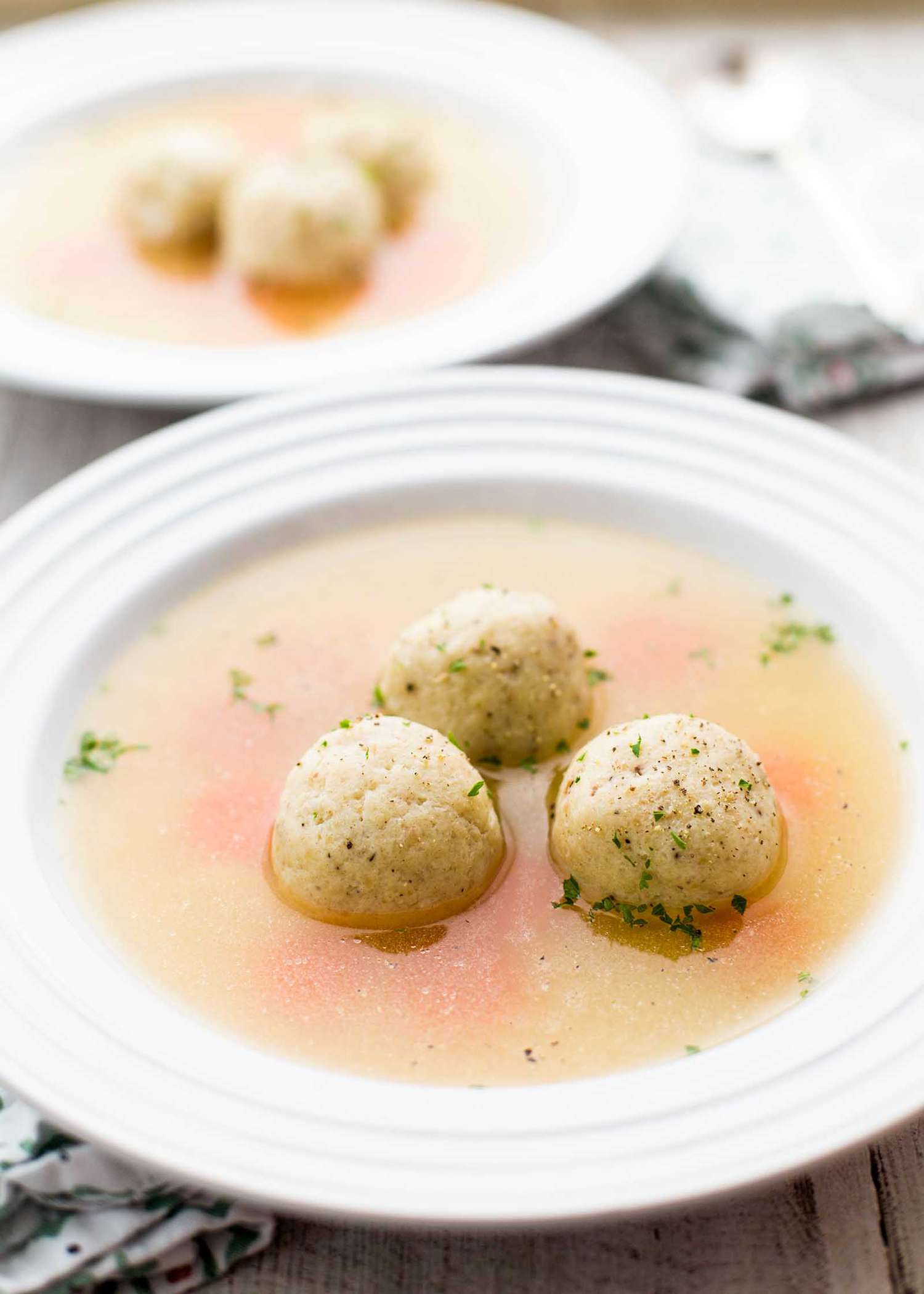 Charoset and Walnut Stuffed Matzo Balls