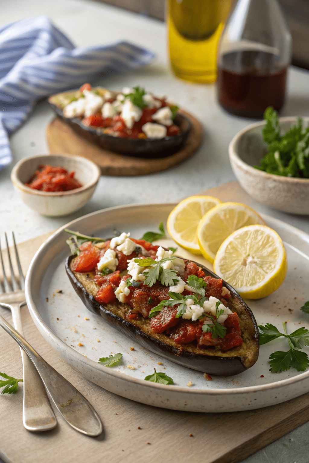 Baked Eggplant with Tomato and Feta