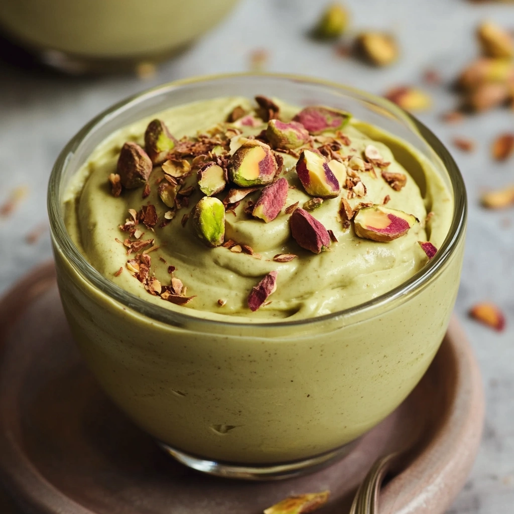 Chocolate and Rosewater Mousse with Pistachio Crumble