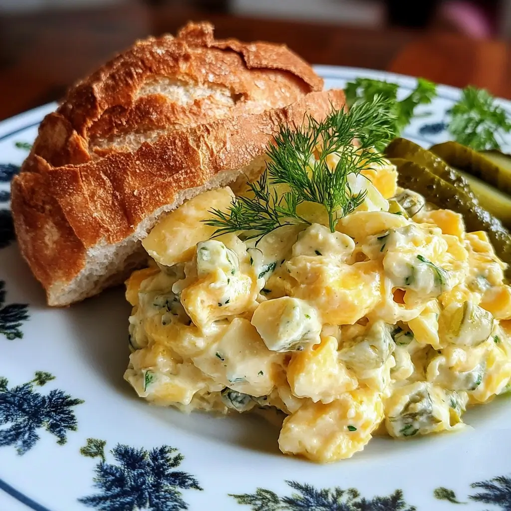 Loaded Egg Salad Sandwich with Pickles and Fresh Herbs