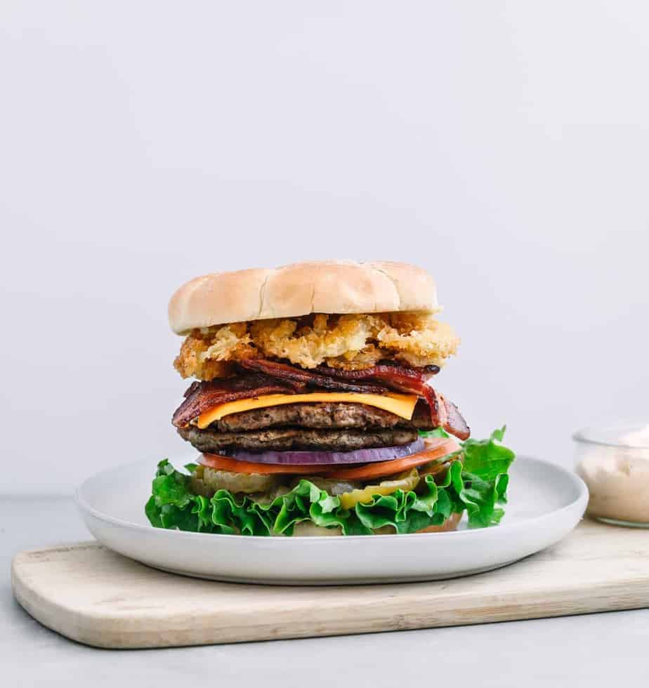 Flame-Grilled Whopper-Style Beef Burger with Smoky Sauce