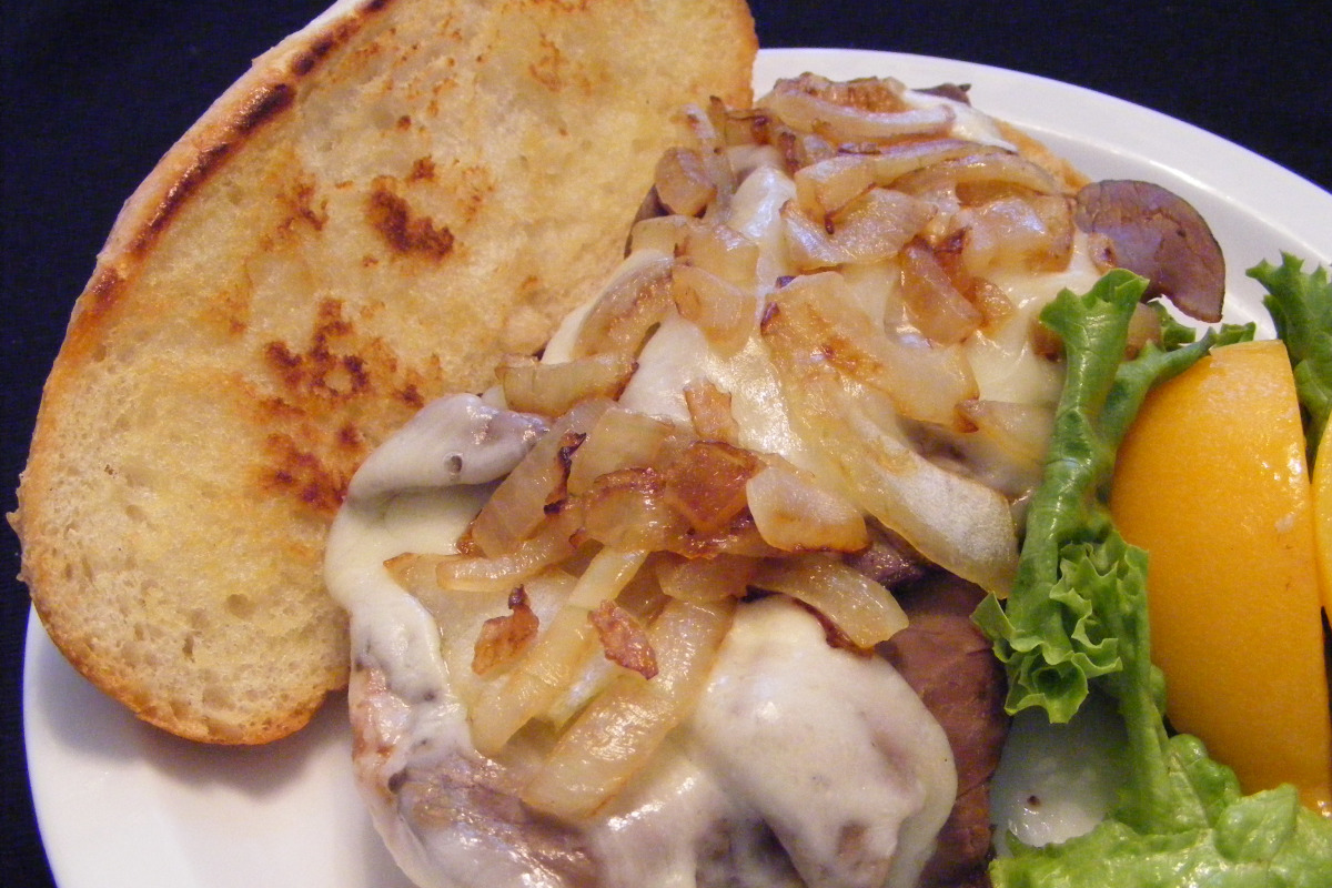 Philly-Style Steak Sandwich with Sautéed Onions and Peppers