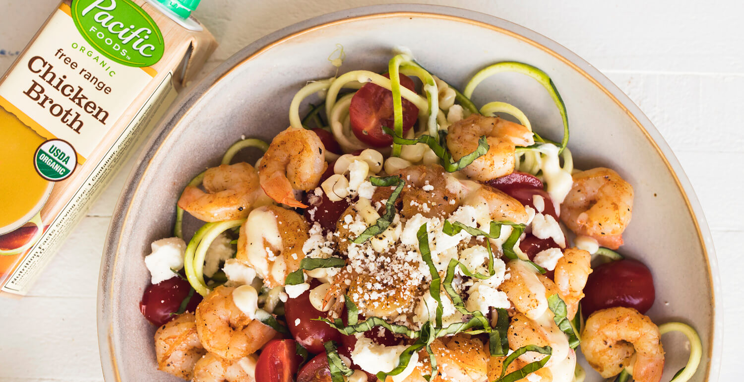 Turmeric-Ginger Shrimp Zoodle Bowl