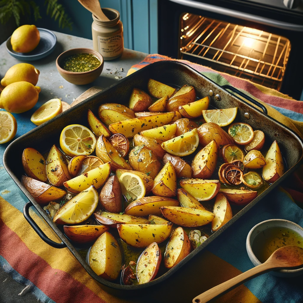 Oven-Roasted Greek Lemon Potatoes with Oregano