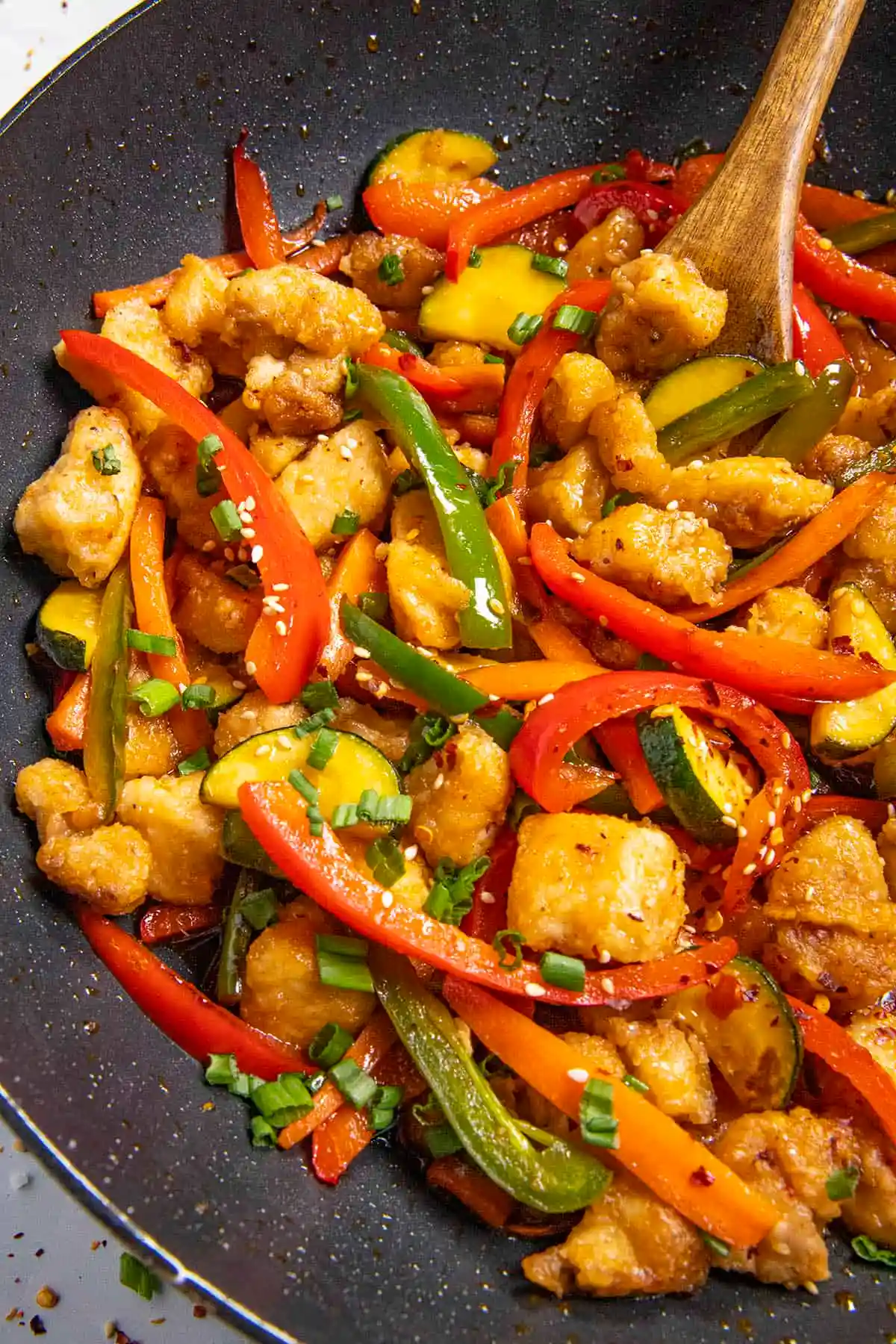 Stir-Fried Hunan Chili Chicken with Garlic and Scallions