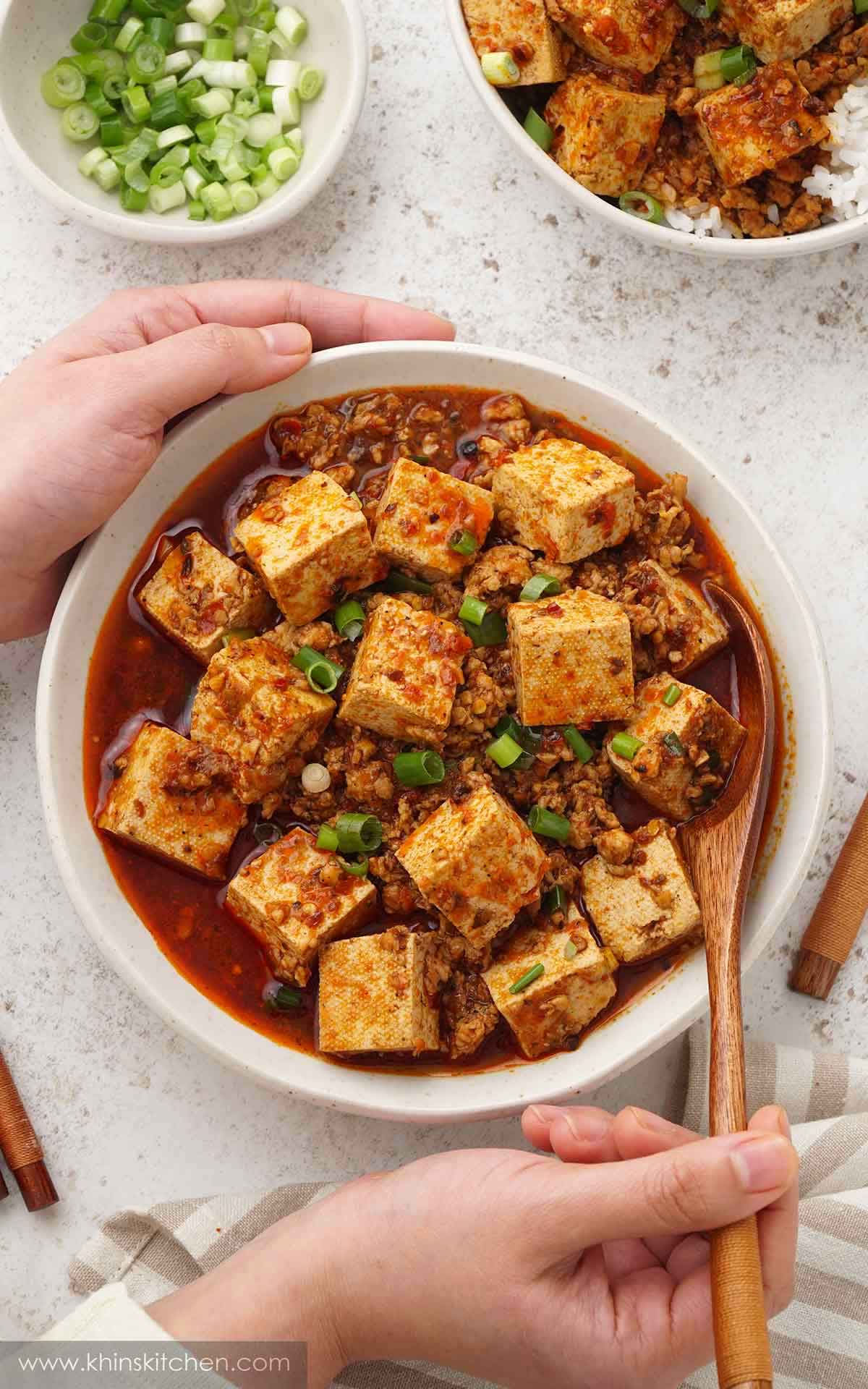 Sichuan-Style Mapo Tofu with Ground Pork and Chili Bean Sauce