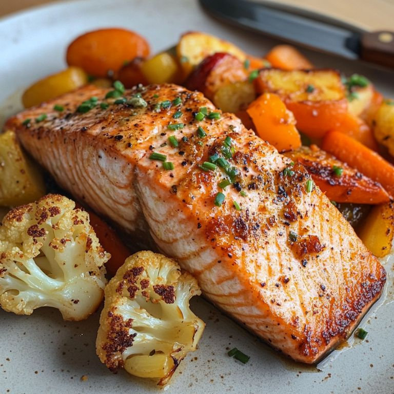 Golden Turmeric Salmon with Roasted Veggies