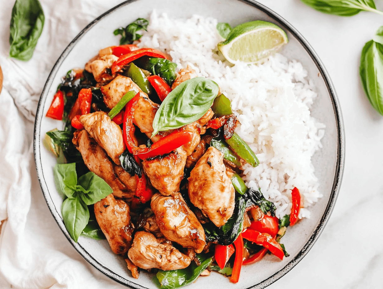 One-Pot Spicy Thai Basil Beef with Jasmine Rice