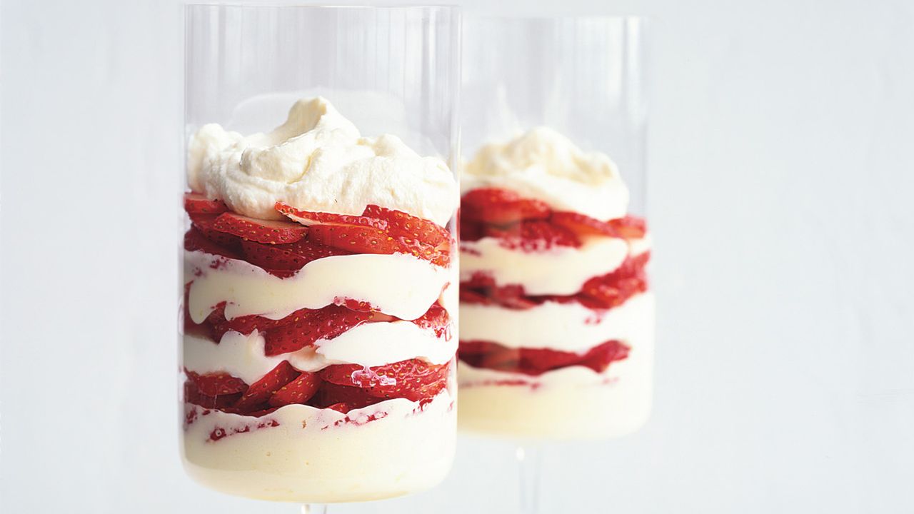 Chocolate and Strawberry Mousse Parfaits with Whipped Cream