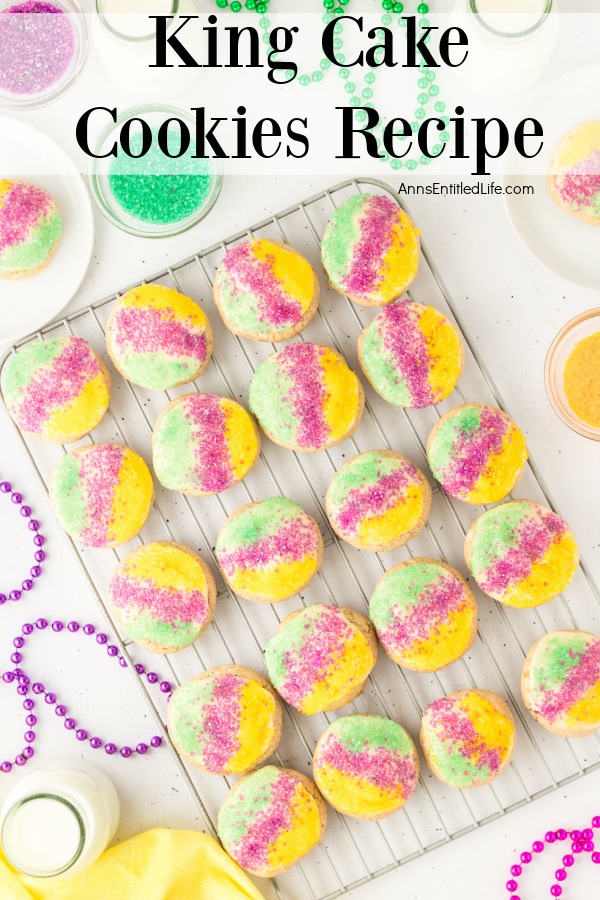 Bead-Inspired Mardi Gras King Cake Cookies