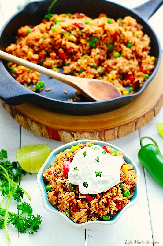 One-Pan Mexican Rice and Black Bean Skillet