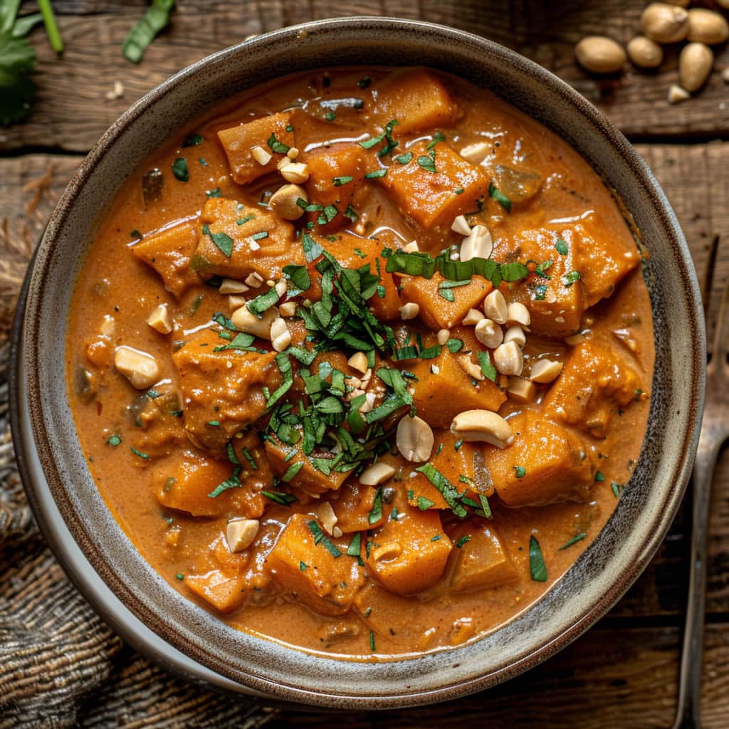 Slow Cooker African Peanut Stew with Sweet Potatoes