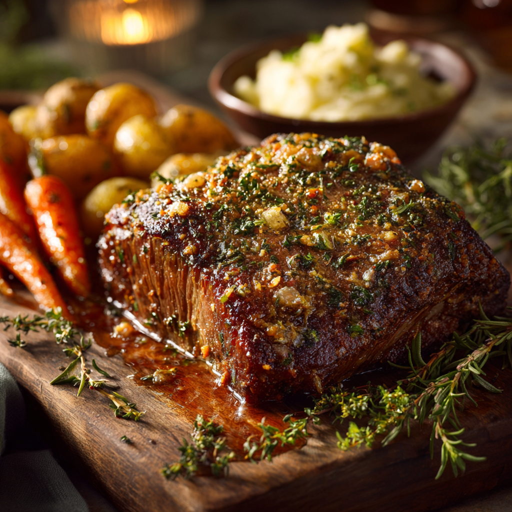 Oven-Roasted Herb and Garlic Brisket with Passover Spices