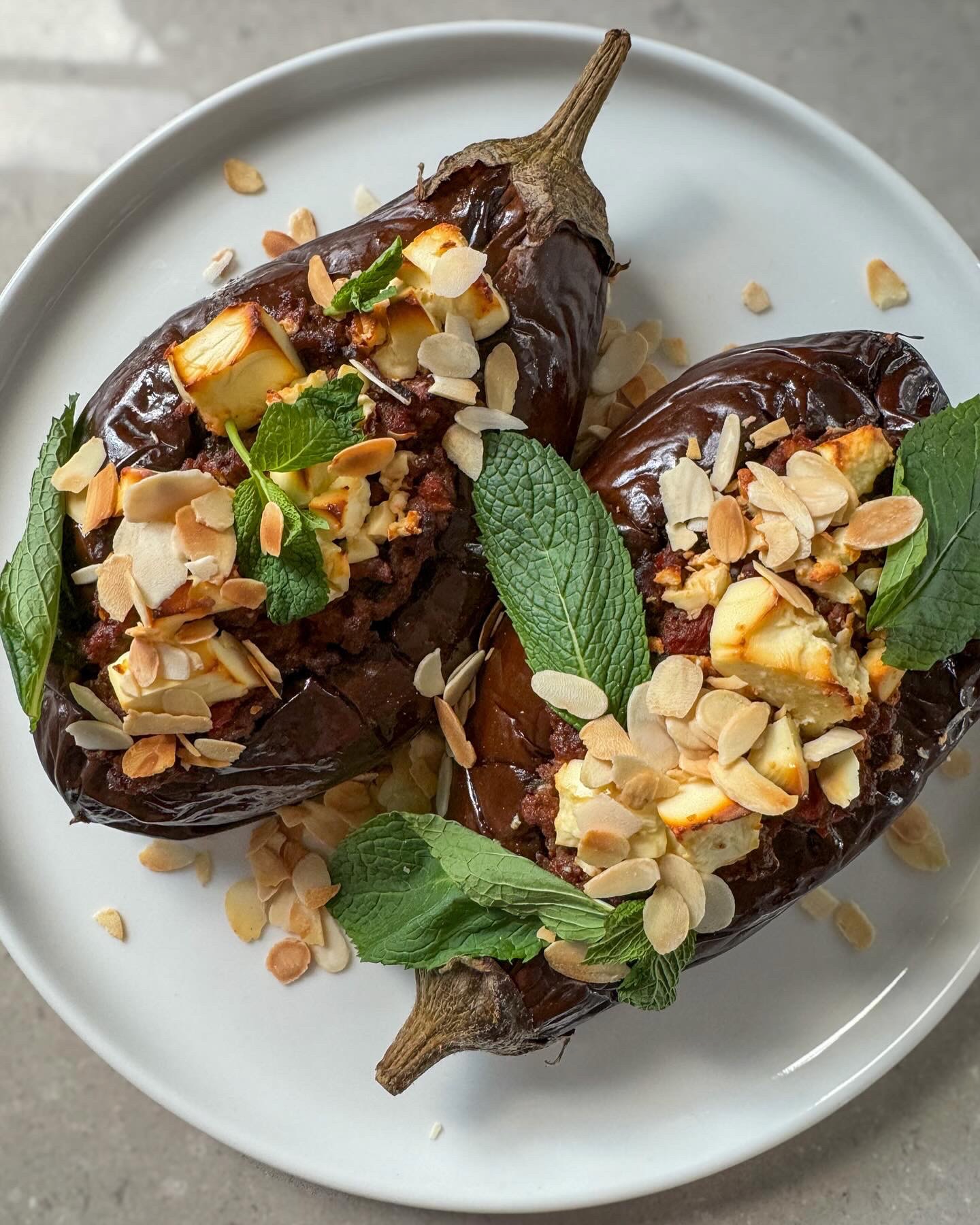 Sautéed Haroset-Spiced Eggplant with Toasted Almonds