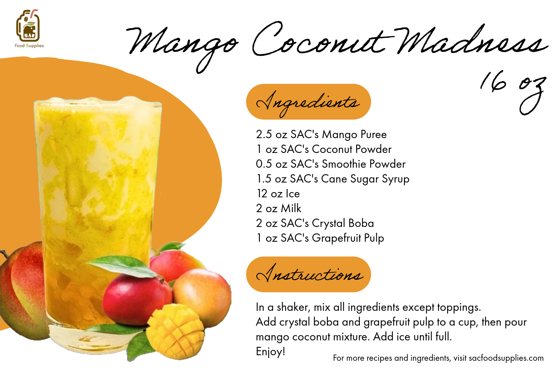 Frozen Mango Coconut Punch with Mint