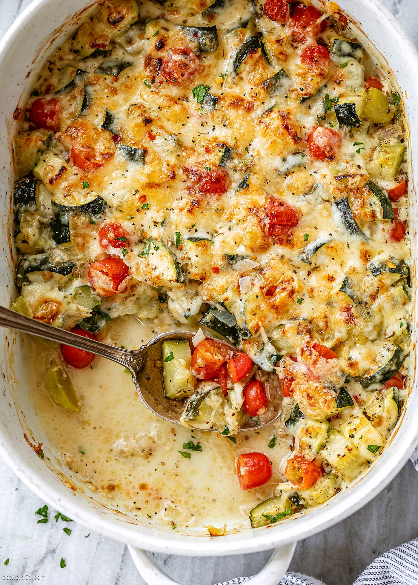 Baked Zucchini and Carrot Macaroni and Cheese