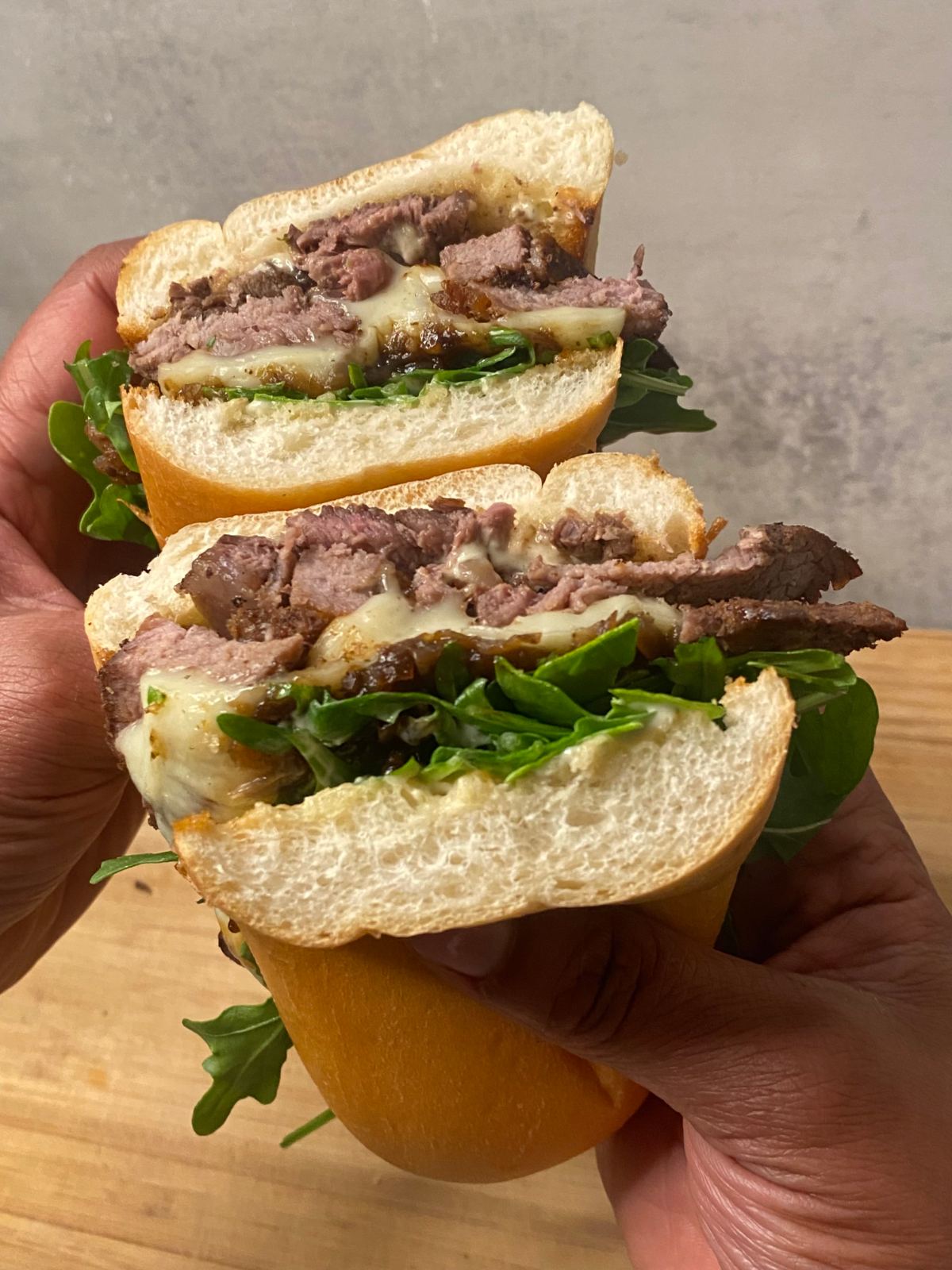 Griddled Ciabatta Steak Sandwich with Caramelized Onions